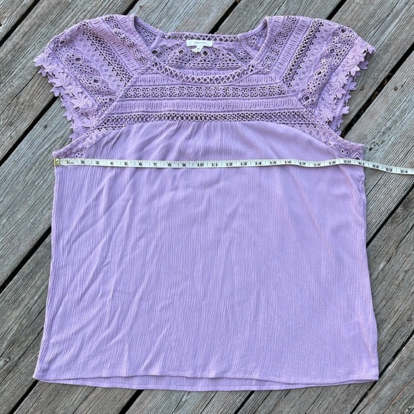 Maurices lilac lace boho blouse L-XL - Picture 8 of 12